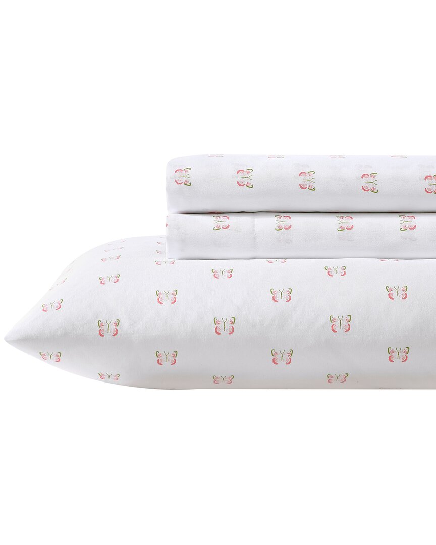 Shop Laura Ashley Fluttery Friends Ultra Soft Sheet Set In Pink