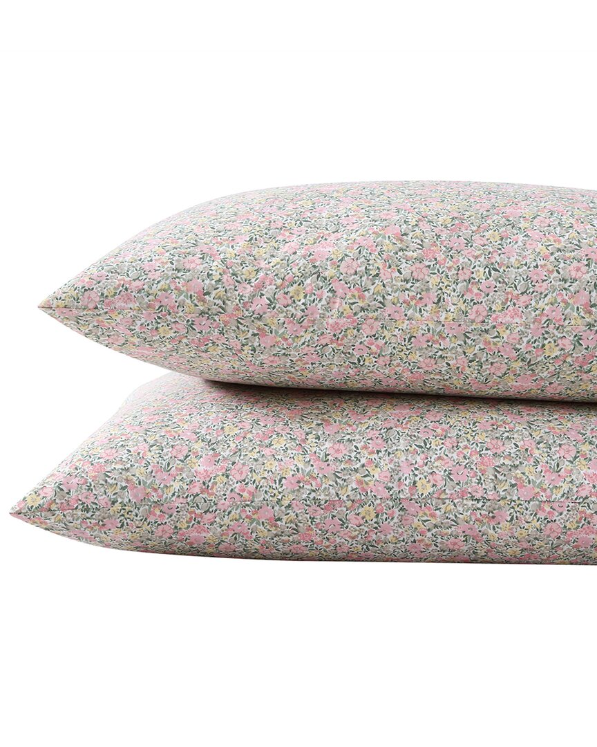 Laura Ashley Loveston Set Of 2 Percale Shams In Pink
