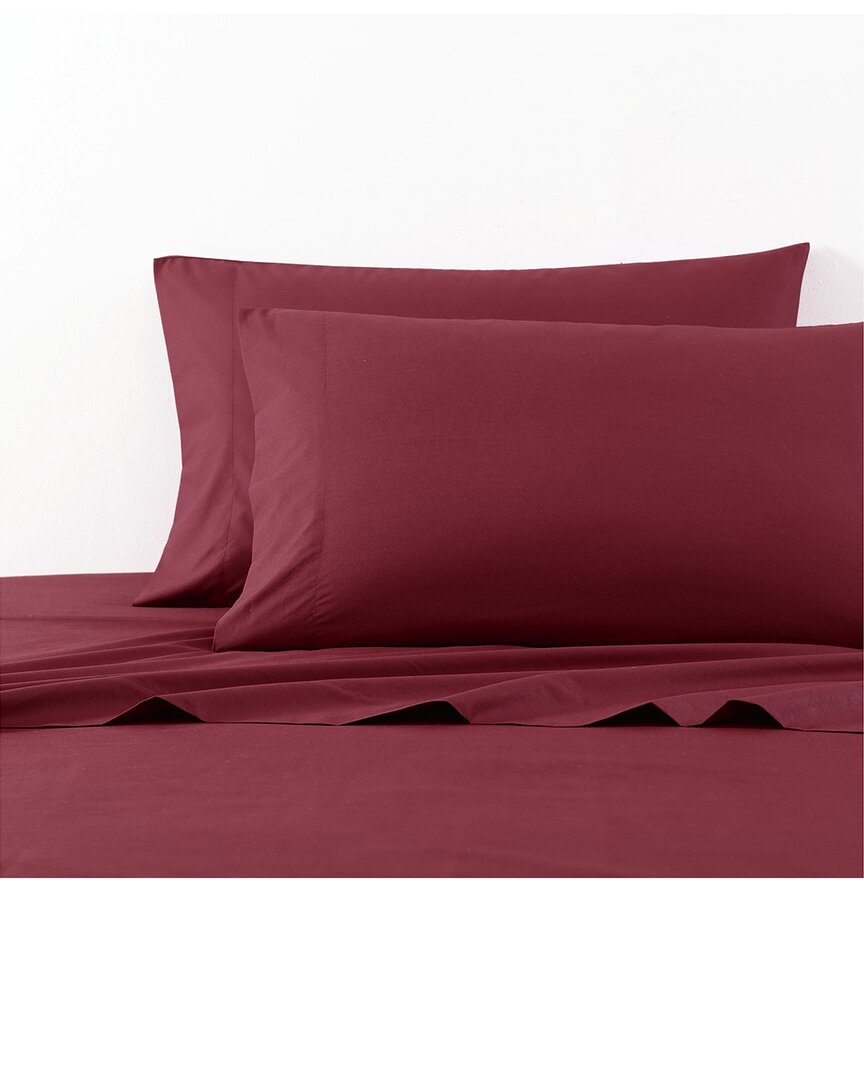 Nautica Solid Percale Sheet Set In Red