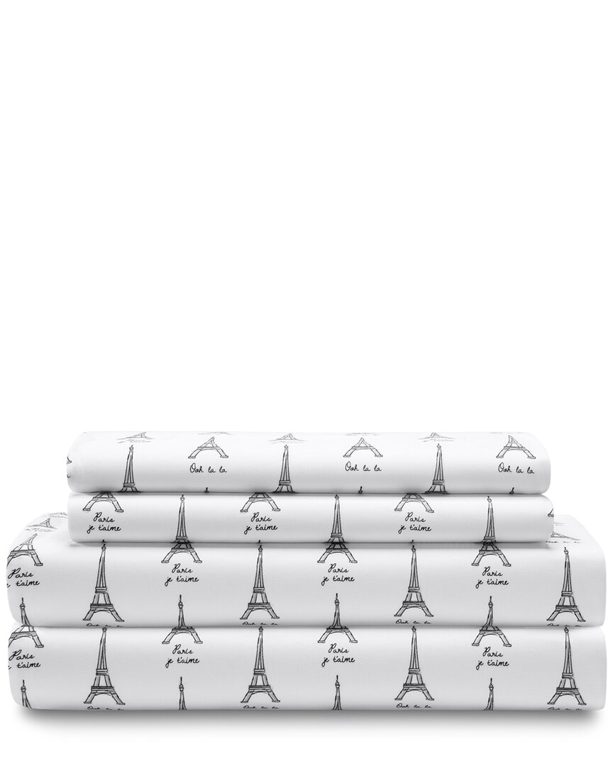 Elite Whimsical Microfiber Paris Print Sheet Set W