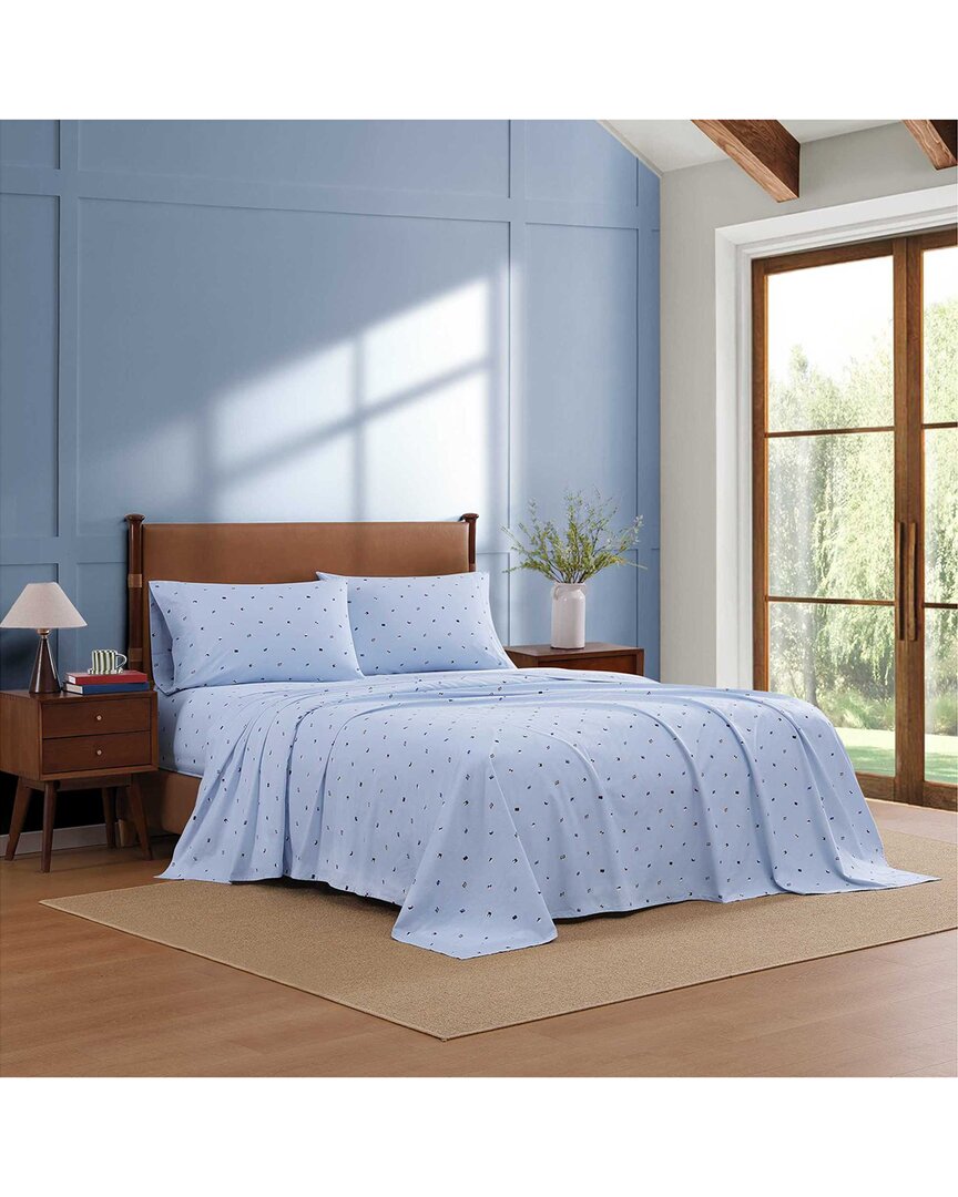 Tommy Hilfiger Nautical Flag Cotton Percale Sheet Set In Blue