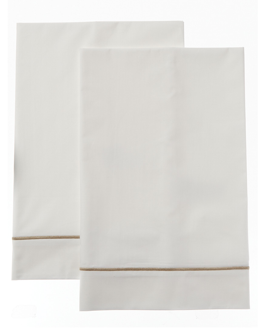 Frette One Bourdon Khaki Line Pillowcase Set