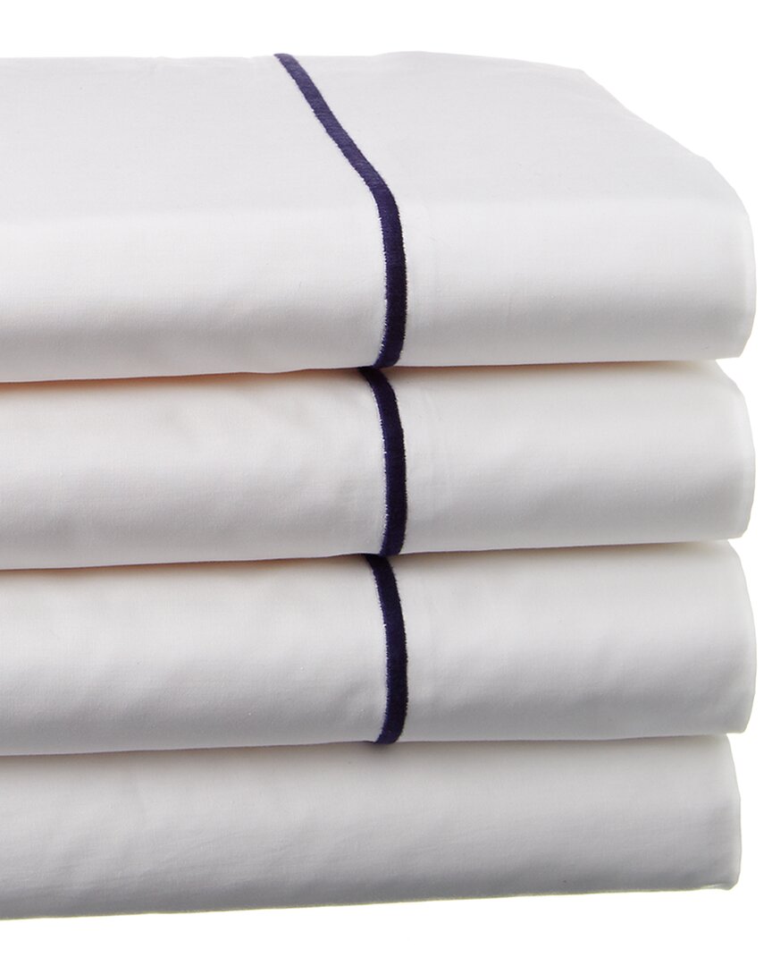Shop Maurizio Italy Simple Line Sheet Set In White