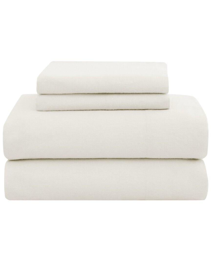 Truly Soft Solid Flannel Sheet Set In White