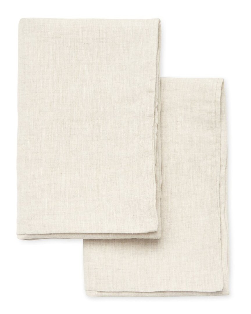 Melange Home Linen Self Hem Pillowcase Set In Beige