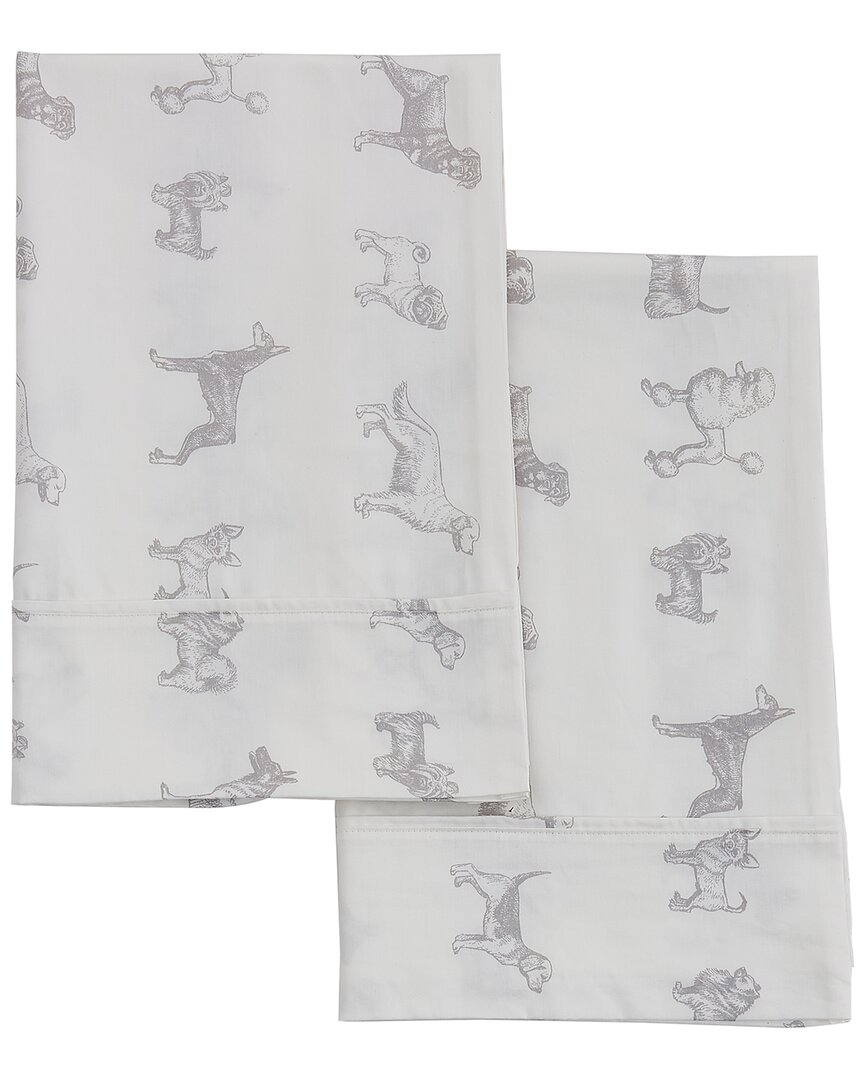 Melange Home Mélange Home 400tc Sateen Cotton Dog Classic Pleat Pillowcases In Grey