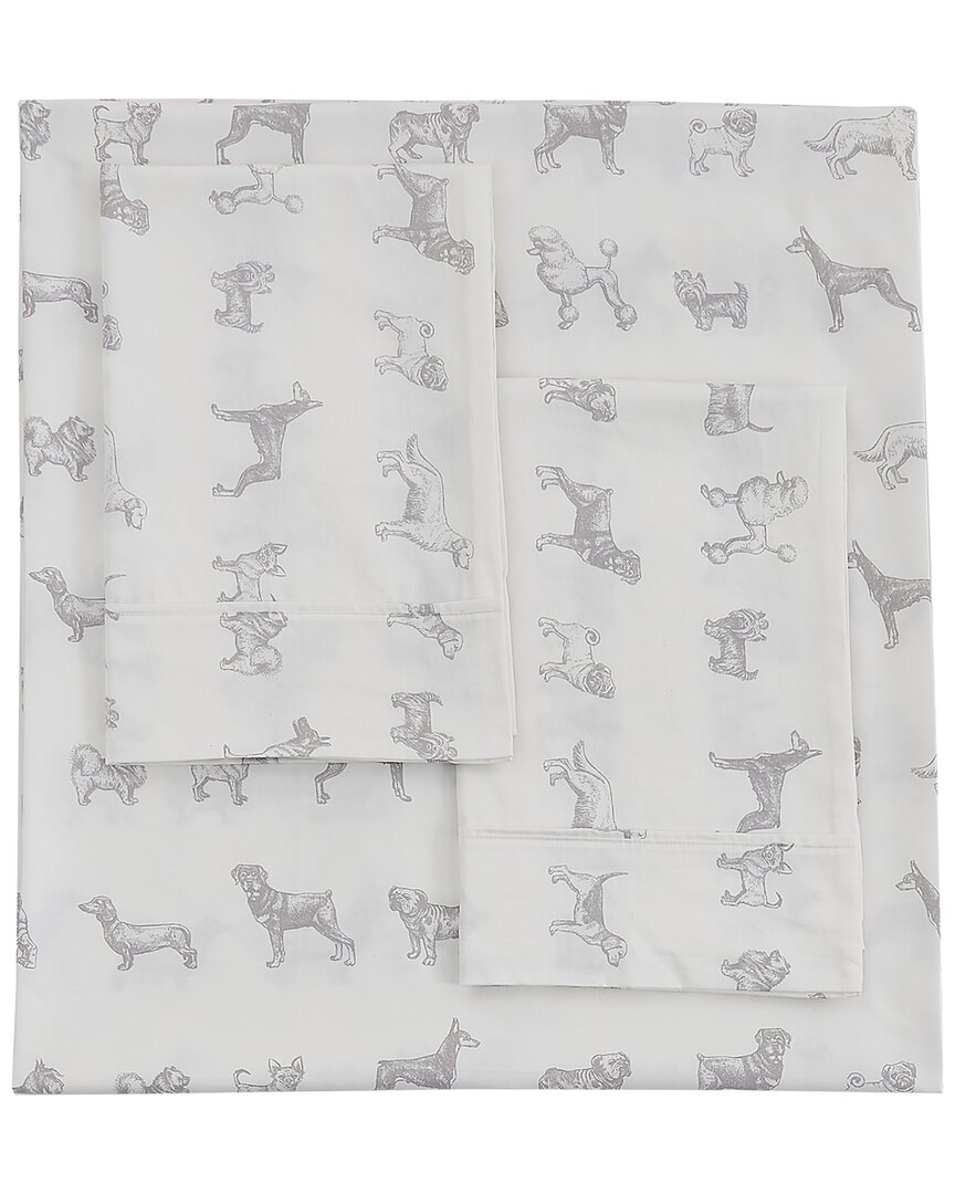 Melange Mélange Home 400tc Sateen Cotton Dog Classic Pleat Sheet Set In Grey