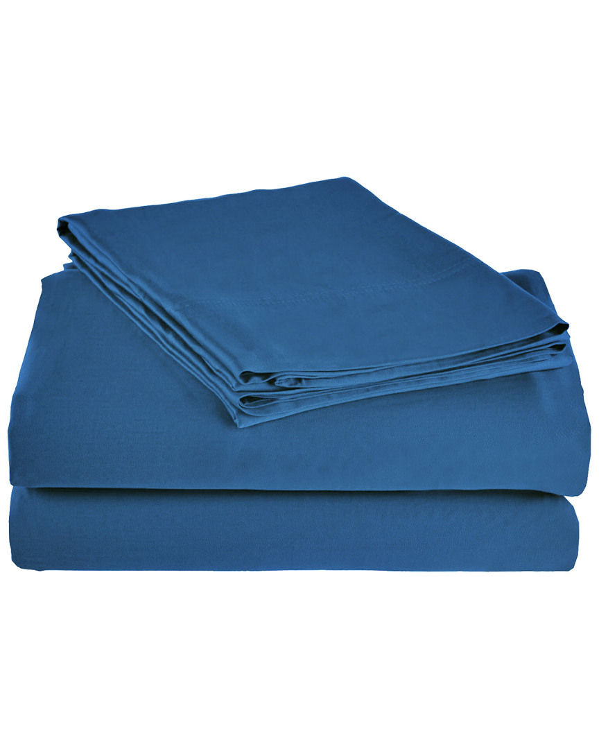Superior Rayon From Bamboo 300 Thread Count Solid Deep Pocket Sheet Set In Blue
