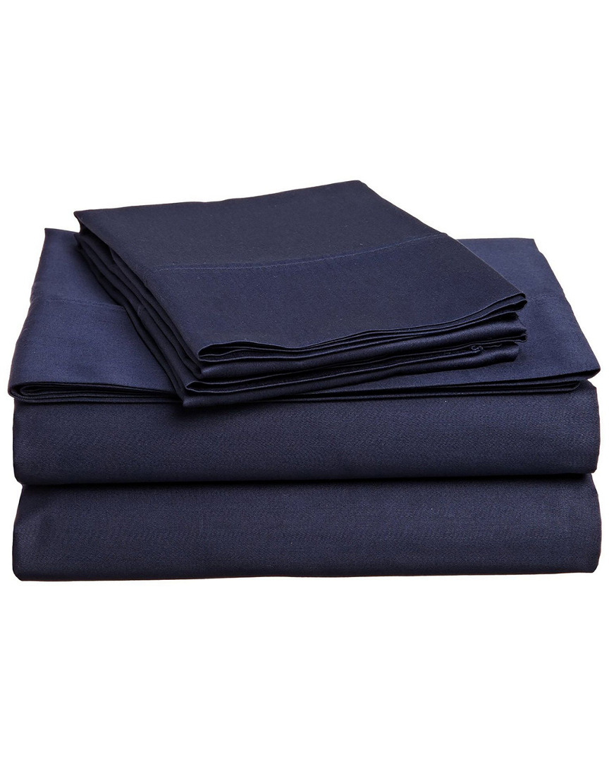 Superior 400 Thread Count Solid Deep Pocket Sheet Set In Blue