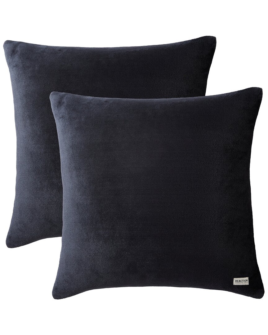 Kenneth Cole Reaction Set Of 2 Solid Ultra Soft Plush Square Pillow Covers