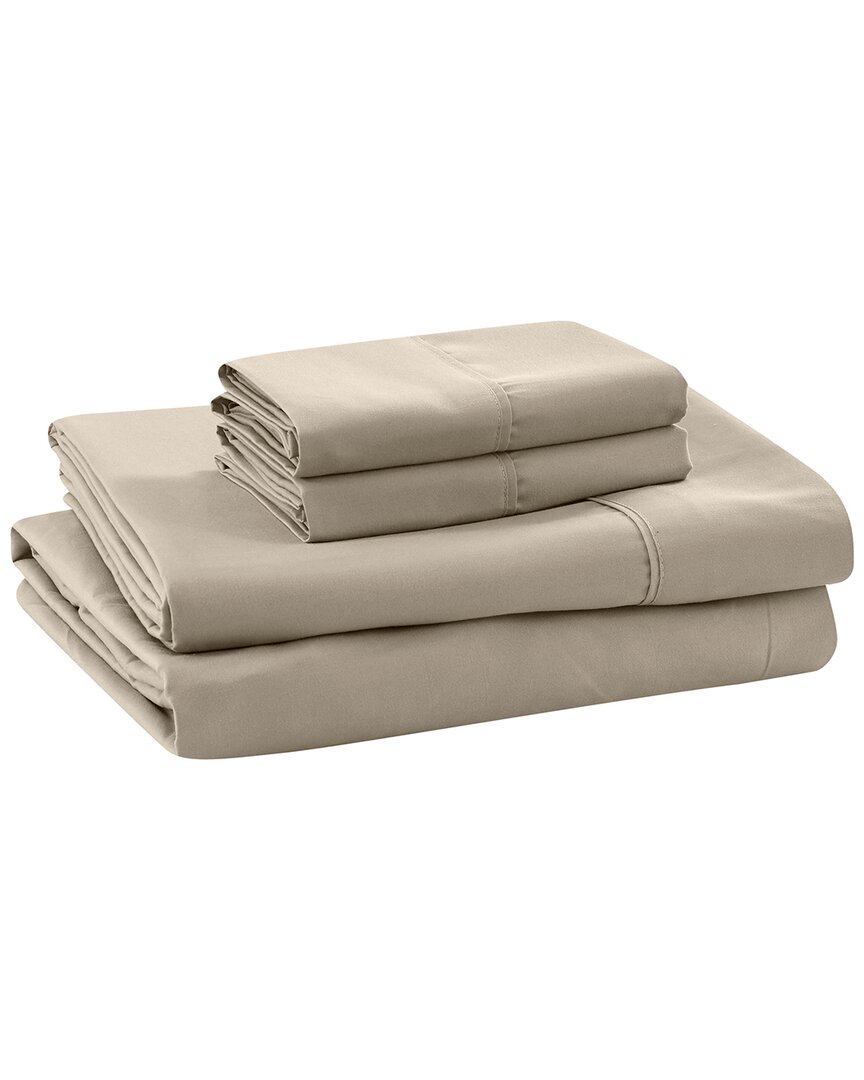 Modern Threads Solid Easy Care Microfiber Sheet Set In Brown