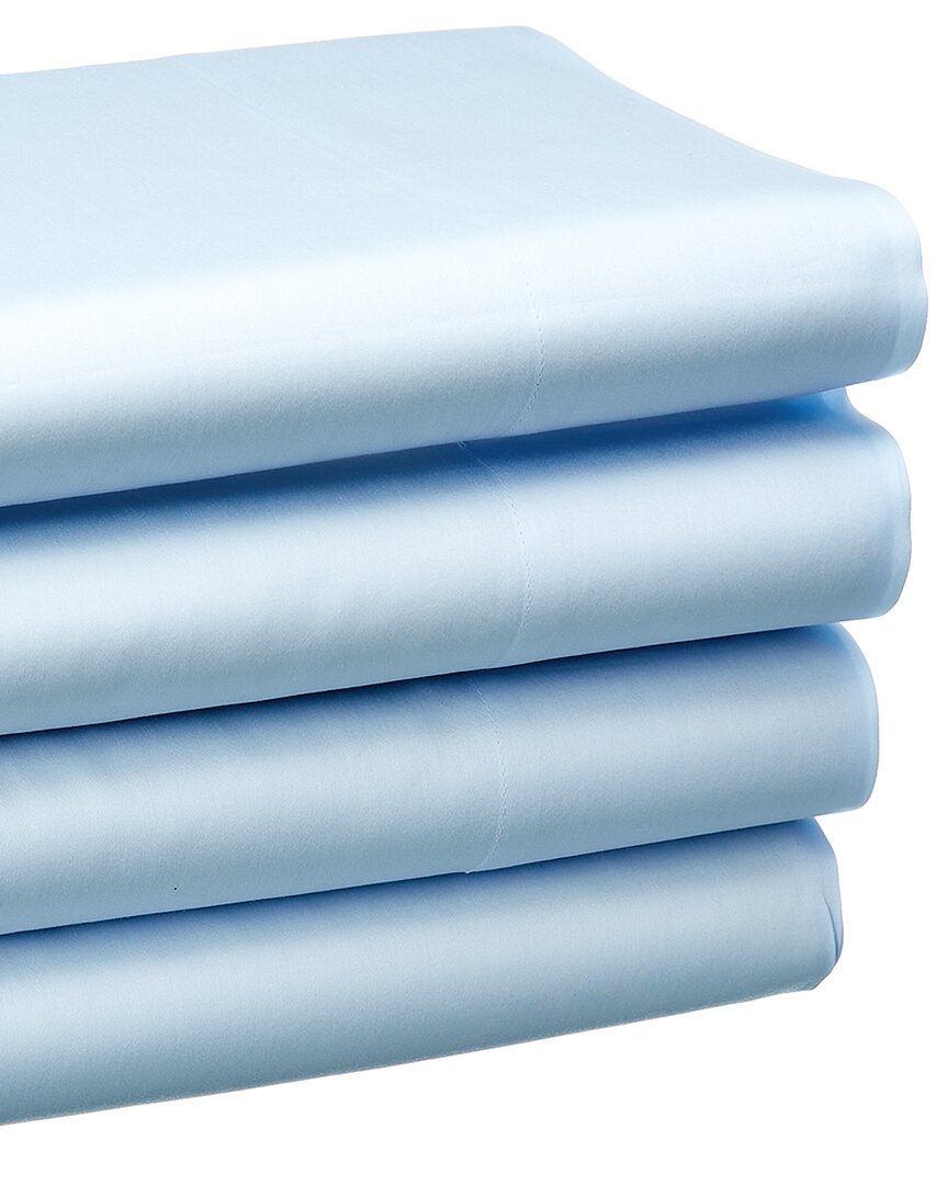 Dea Italian Linens Sinfonia Toscana By Dea Silvia Plain Hem Sateen Sheet Set In Sky