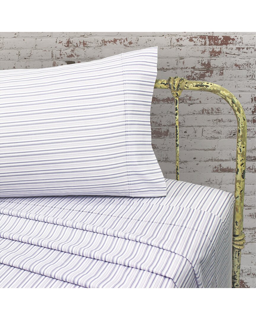 Melange Home Set Of Two 200 Thread Count Cotton Percale Shirt Stripe Pillowcases