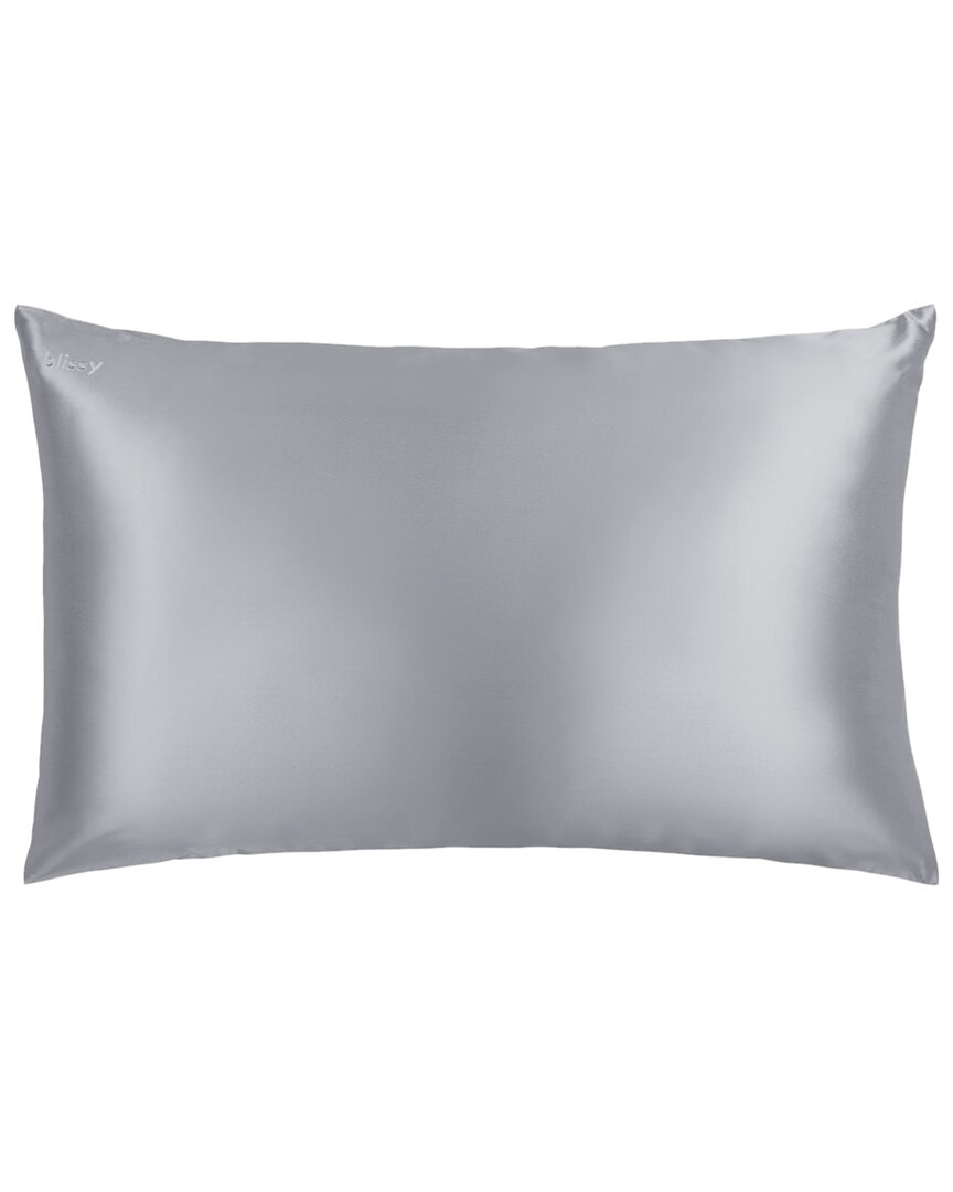 Blissy 100% Mulberry Silk Pillowcase In Gray