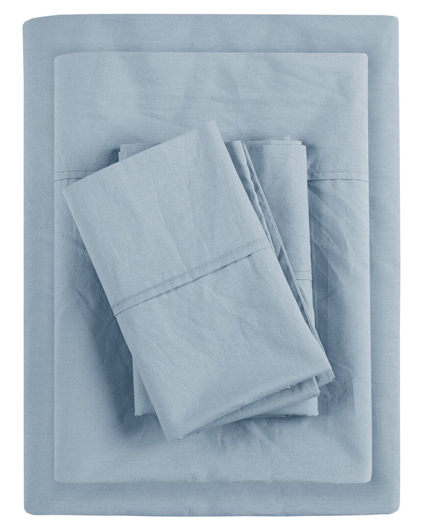 Shop Madison Park 200 Thread Count Peached Percale Relaxed Cotton Sheet Set