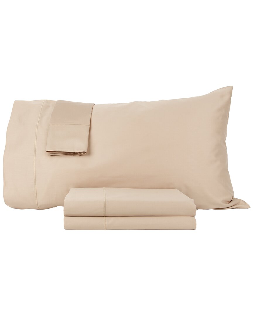 Hotel Luxury Concepts 700tc Solid Sateen Sheet Set In Taupe