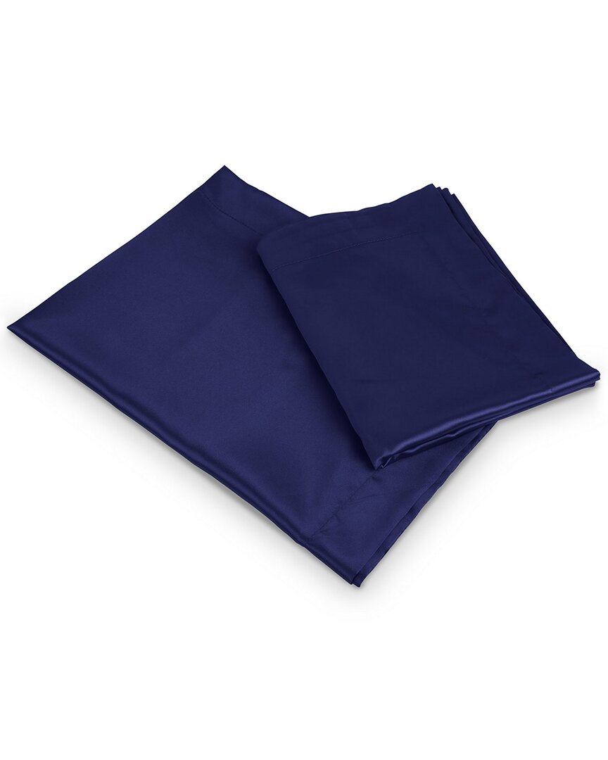 Fresh Fab Finds Luxury Silky Satin Pillowcase Set In Blue