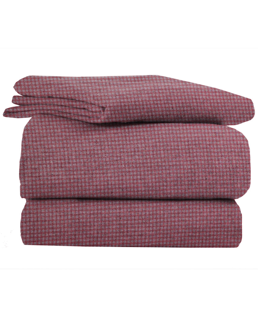 Belle Epoque Gingham Flannel Red Sheet Set