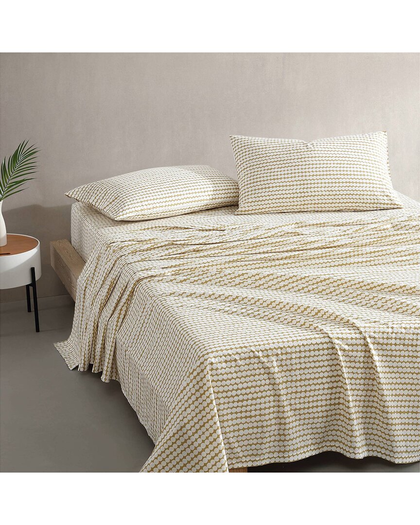 Marimekko Pikku Rasymatto 100% Organic Cotton Sheet Set In Beige