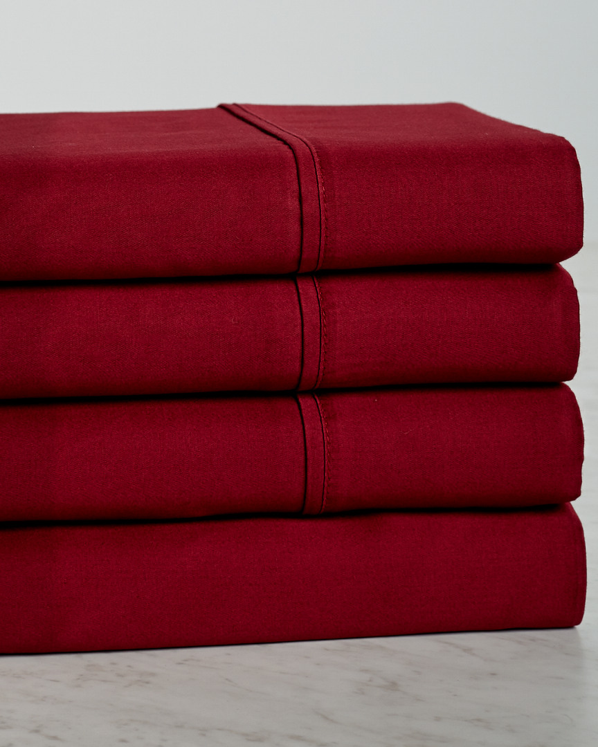 Superior 300 Thread Count Premium Egyptian Cotton Sheet Set In Red