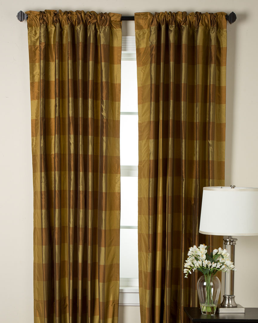 Room With A View Tribeca Check Window Panel In Brown