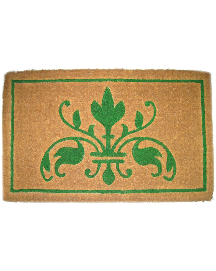 Imports Decor Green Insignia Handmade Doormat In Multicolor