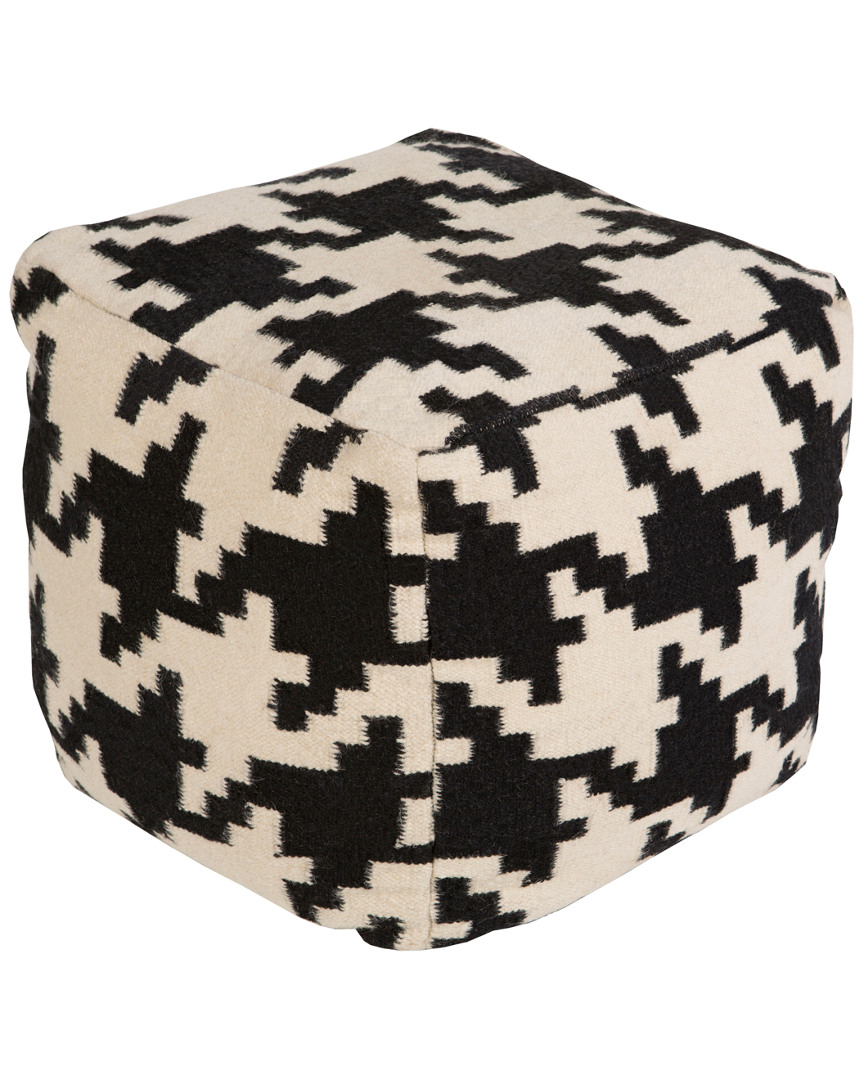Surya Checker Hand-made Pouf