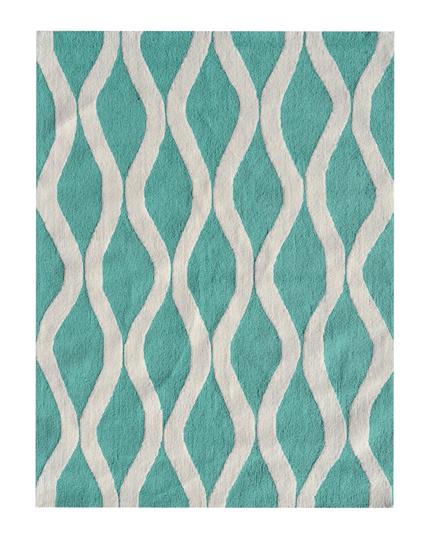 Pop Accents Squiggle Hand-hooked Rug In Green