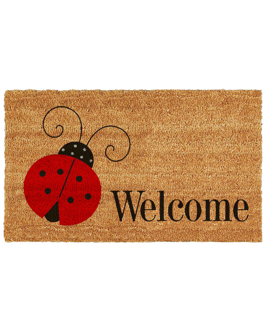 Home & More Ladybug Welcome Doormat In Brown