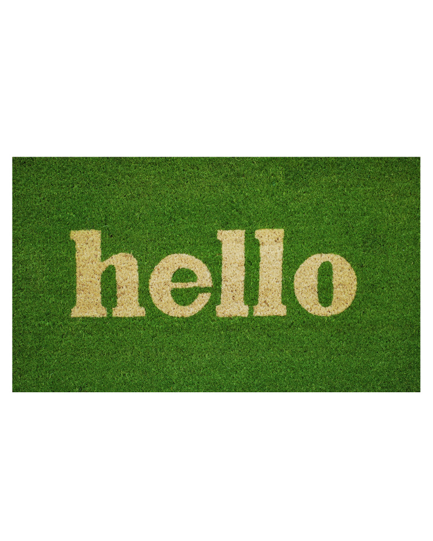 Home & More Hello Doormat In Green