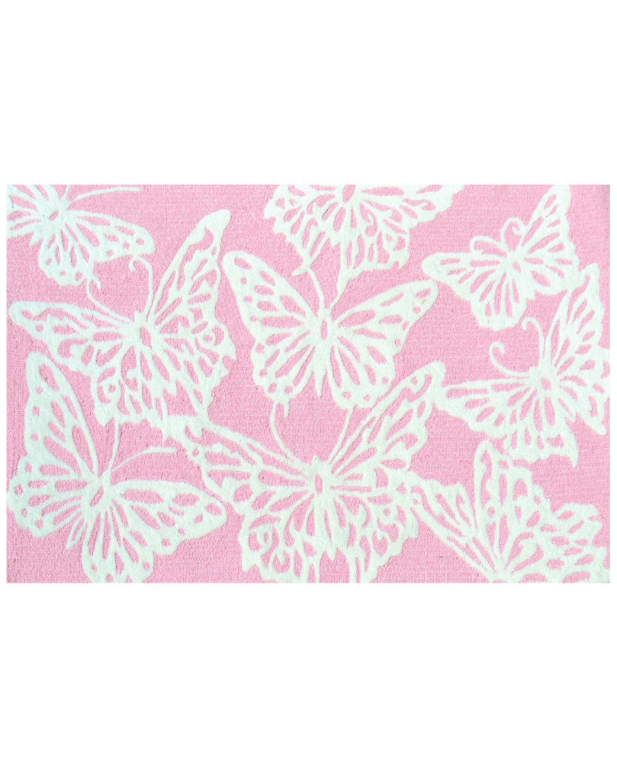 R16 Butterfly Hooked Rug