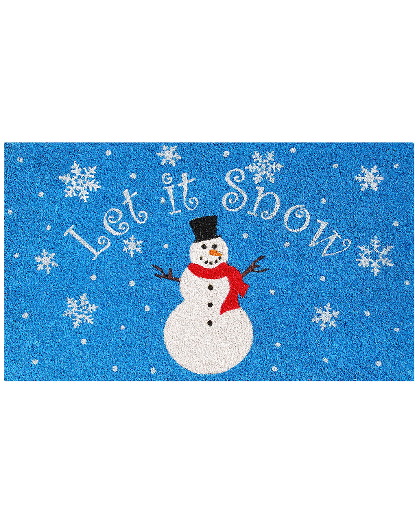 Home & More Let It Snow Doormat In Blue