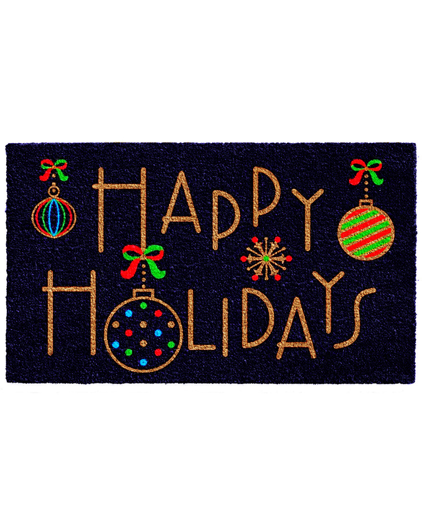 Home & More Happy Holidays Doormat In Multi