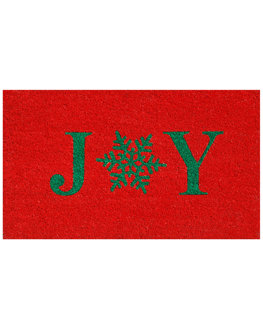 Home & More Snowflake Joy Doormat In Red