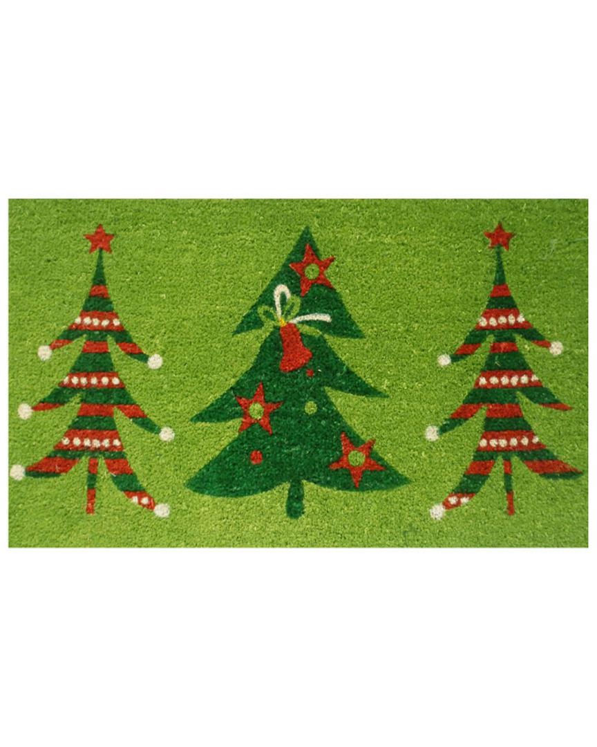 Home & More Christmas Trio Doormat In Green