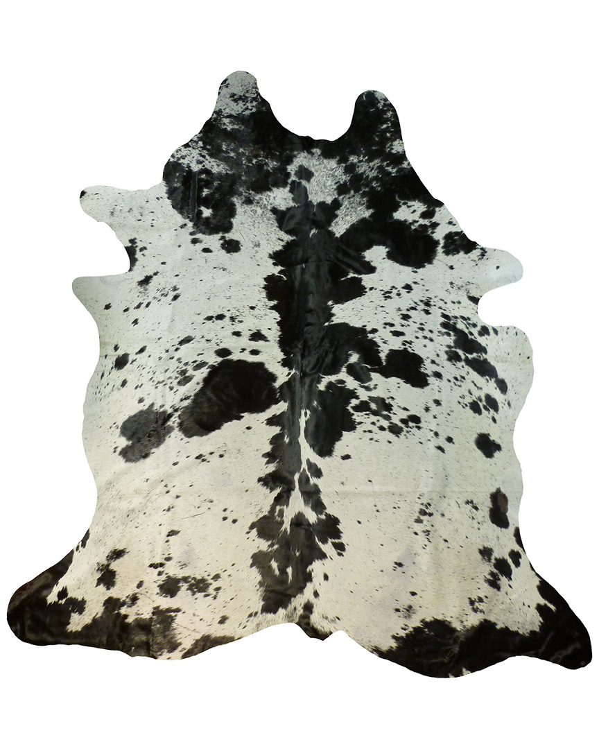 Shop Chesterfield Leather Black & White Salt & Pepper Brazilian Cowhide Rug