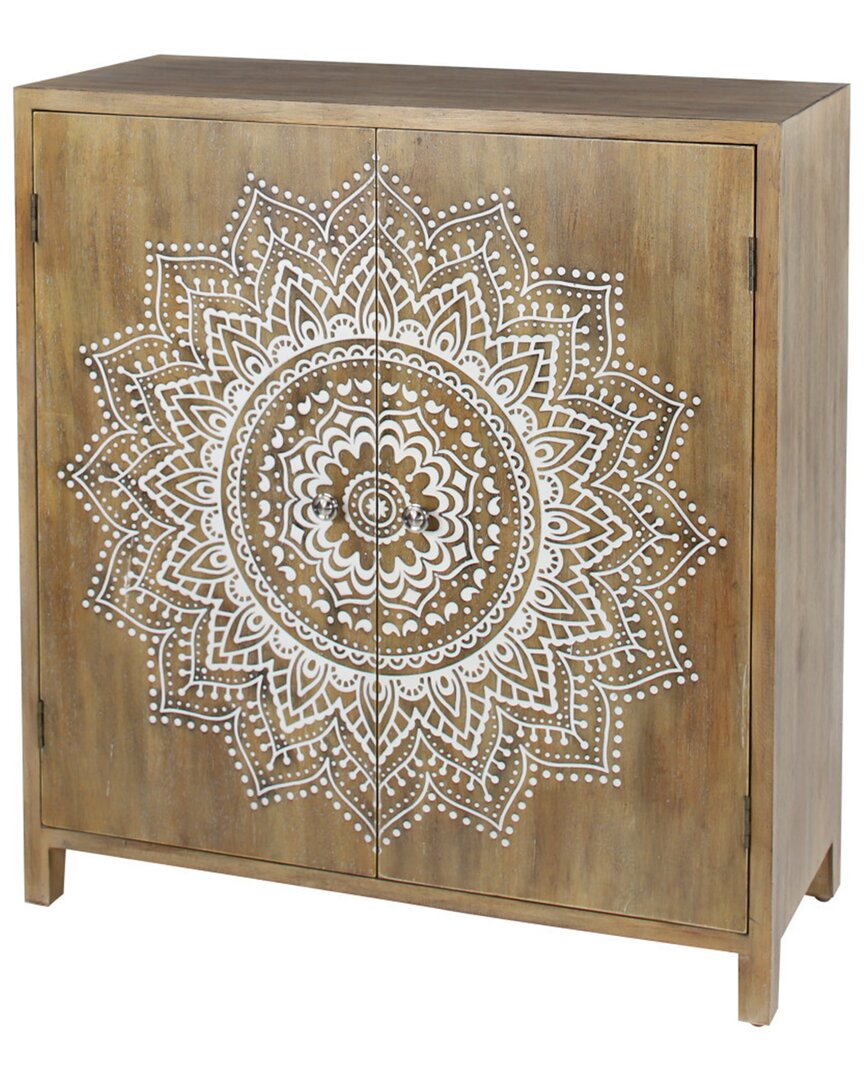 Peyton Lane Carved 2-door Cabinet In Brown