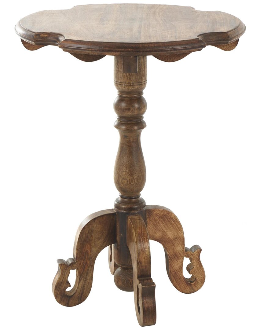 Peyton Lane Accent Table With Scrolled Legs & Cutout Tabletop