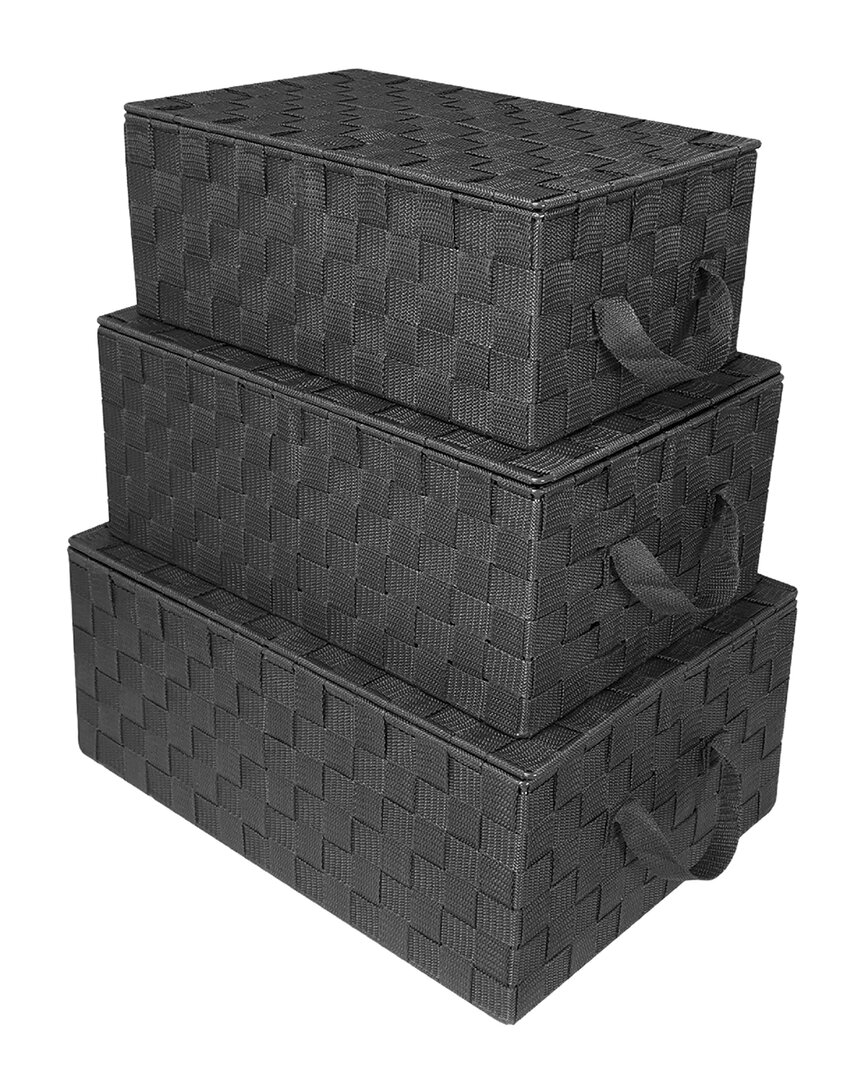 Sorbus Set Of 3 Storage Woven Baskets In Multi