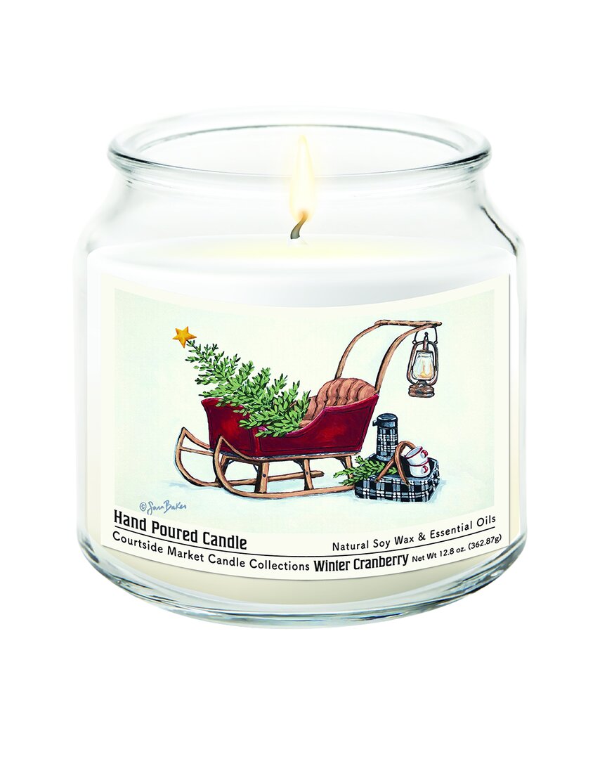 Courtside Market Wall Decor Courtside Market Santa's Sleigh Soy Hand-poured Wax Candle In Multi