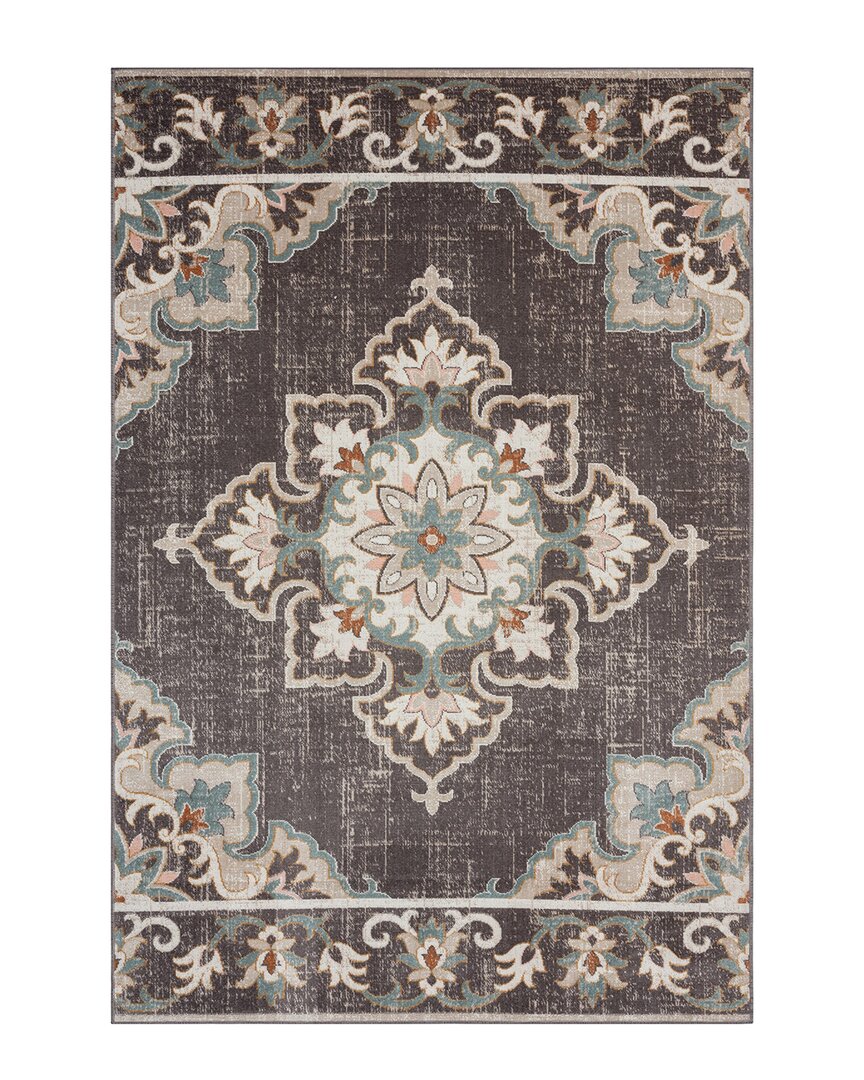 Lr Home Anica Floral Indoor/outdoor Area Rug In Brown