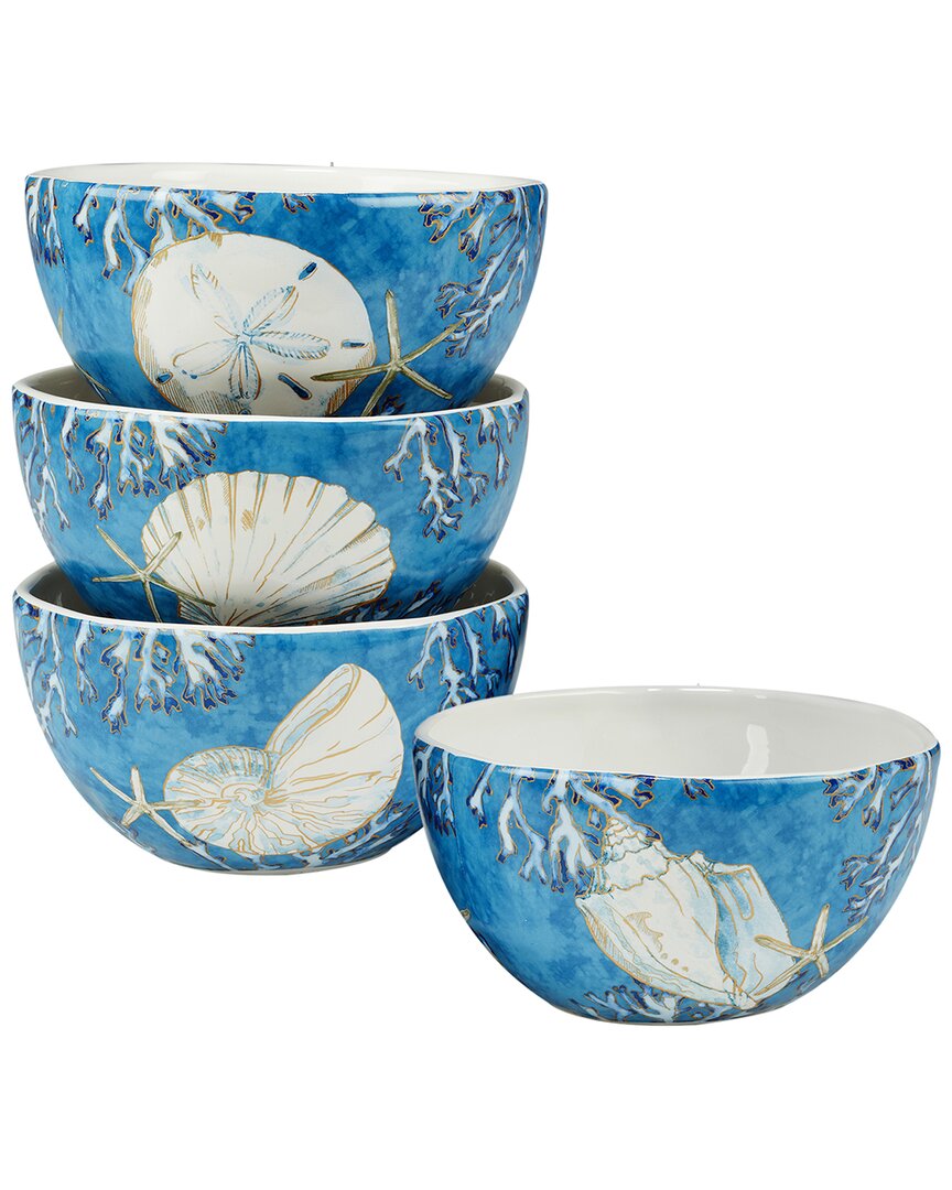 Certified International Playa Shells Set Of 4 Ice Cream Bowl