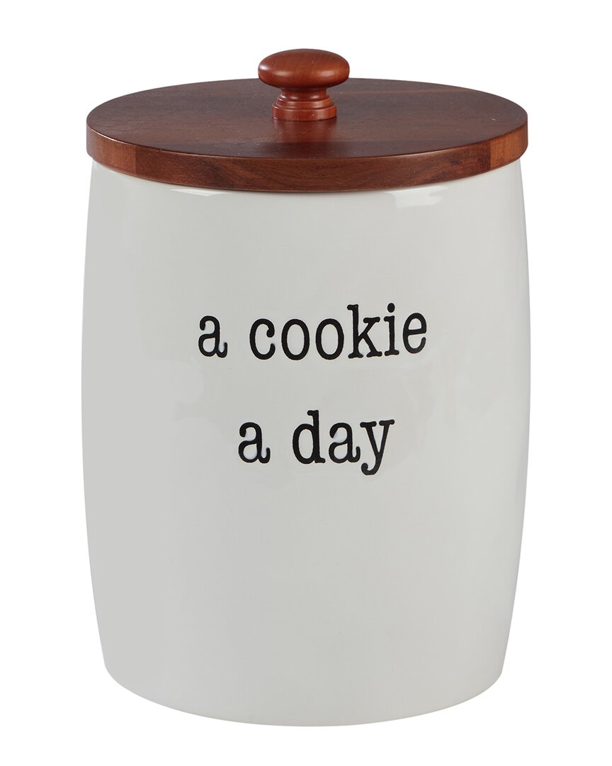 Certified International Just Words Cookie Jar With Bamboo Lid In Multicolor