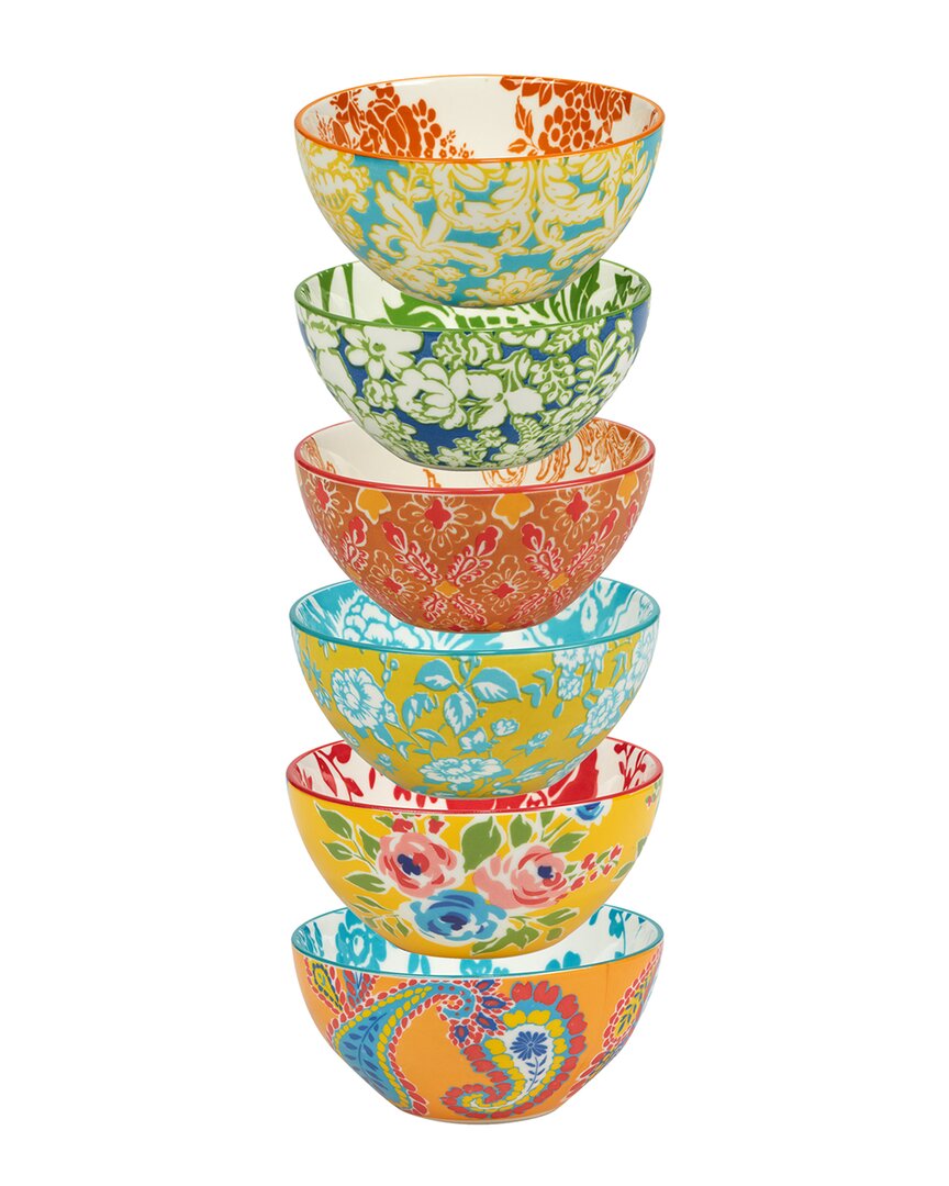 Certified International Damask Floral Set Of 6 All Purpose Bowl 6.25 6 Assorted