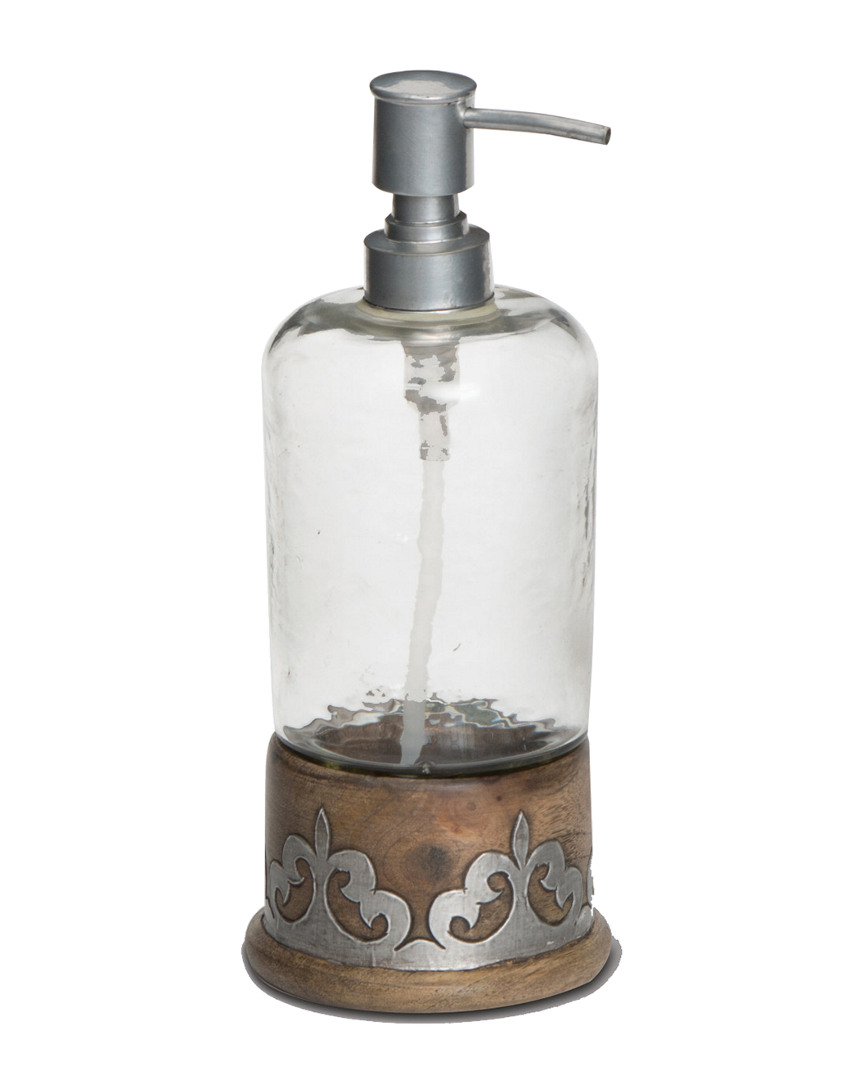 Gerson International Gg Collection Wood & Inlay Metal Heritage Collection Pump Soap Or Lotion Dispenser
