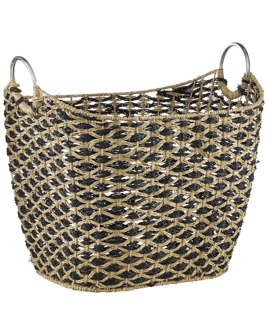 Peyton Lane Brown Sea Grass Bohemian Storage Basket