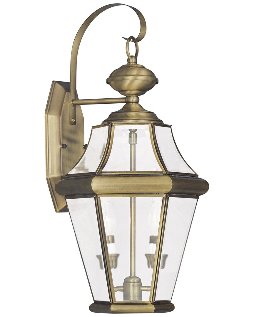 Livex Lighting Georgetown 2-light Ab Outdoor Wall Lantern
