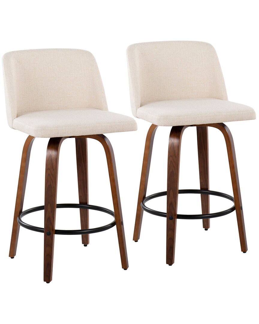 Lumisource Set Of 2 Toriano Counter Stools In Brown