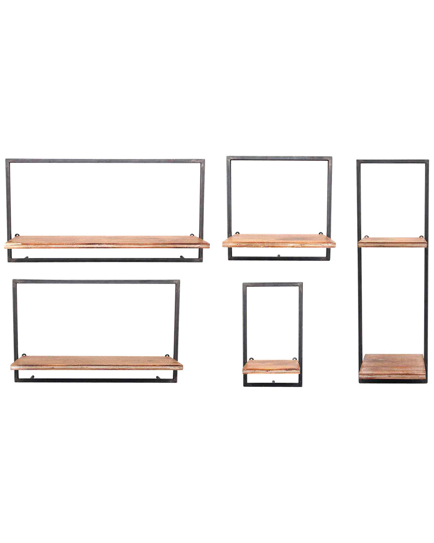 Sagebrook Home Set Of 5 Wood/metal Wall Shelves