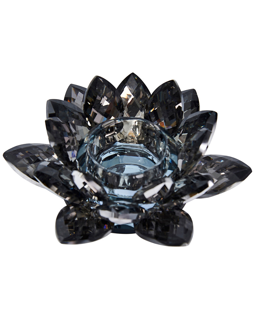 Shop Sagebrook Home 6in Black Crystal Lotus Votive Holder